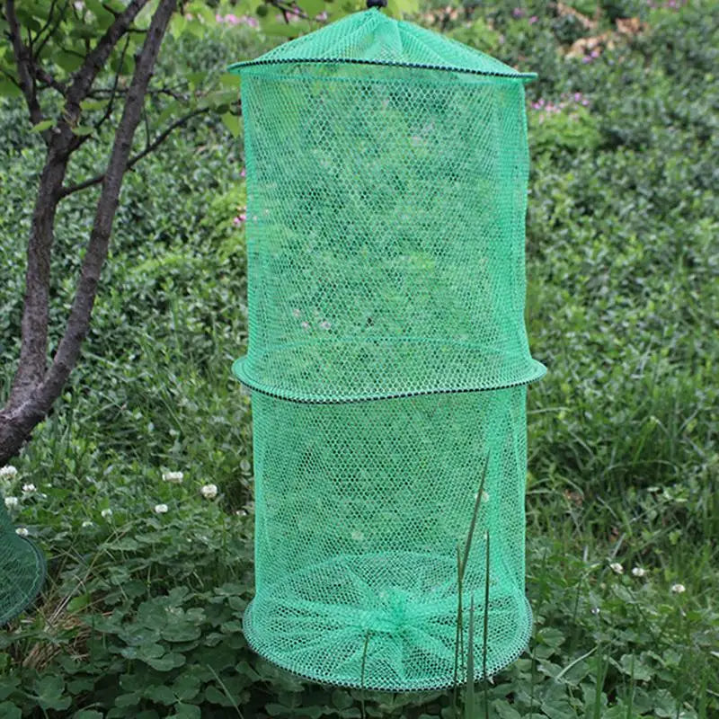 1pcs Folding Telescoping Quick-drying Nylon Mesh Fishing Basket Dip Nets Shrimp Cage Outdoor Fishing Tackle Gear For Fish J5A2